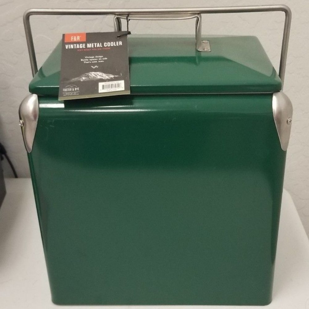 Vintage Metal Cooler Green by Foster Rye